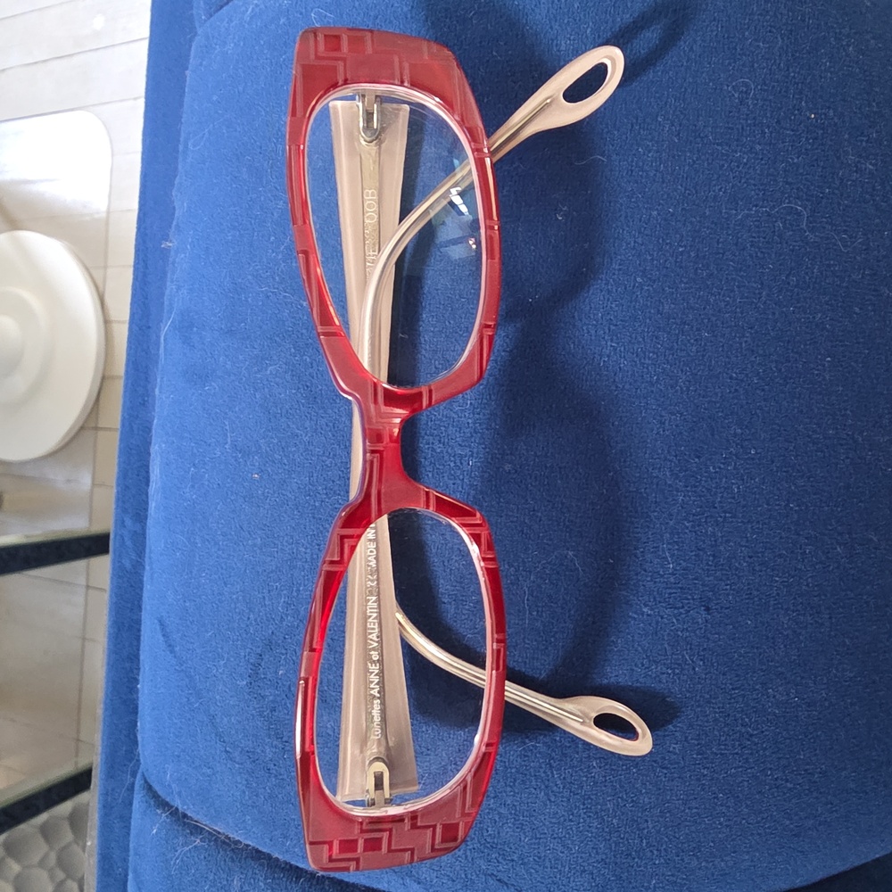 Authentic Anne et Valentin Red Eyeglasses Made in France STUNNING!